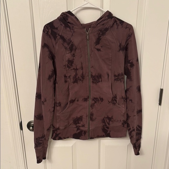 Lululemon Scuba Hoodie Light Cotton Fleece in Shibori Antique Bark Black Satin - Picture 3 of 7